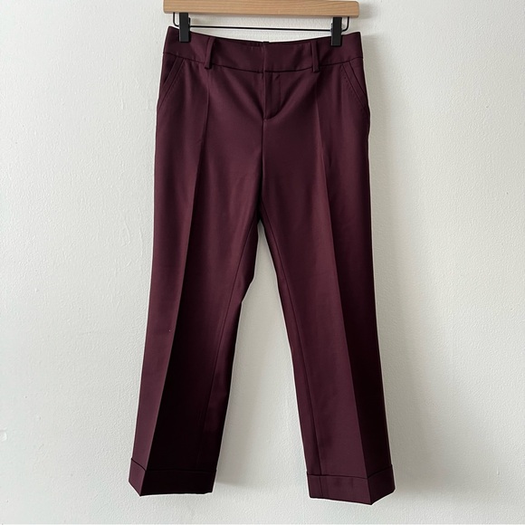 Comptoir Des Cotonniers Pants - Comptoir des Cotonniers Cropped Wool Trousers Burgundy size US‎ XXS